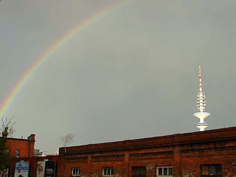 The rainbow and the television tower